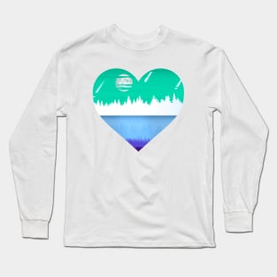 Gay oceanscape subtle heart Long Sleeve T-Shirt